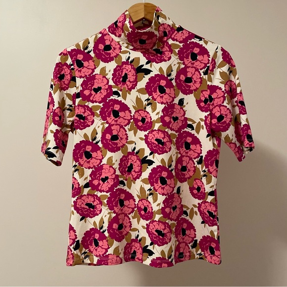 Frank & Oak Tops - Frank & Oak The Mockneck T-Shirt in Fuchsia